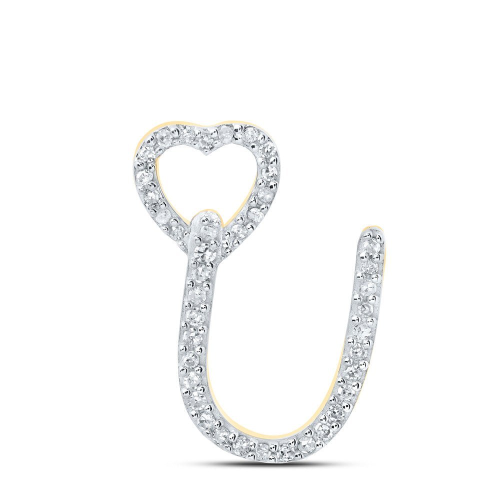 10kt Yellow Gold Diamond Heart Initial Pendant - Splendid Jewellery