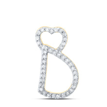 Load image into Gallery viewer, 10kt Yellow Gold Diamond Heart Initial Pendant - A Symbol of Love and Elegance - Splendid Jewellery