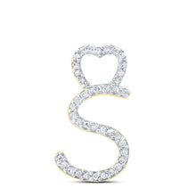 Load image into Gallery viewer, 10kt Yellow Gold Diamond Heart Initial Pendant - Elegant and Romantic Jewelry - Splendid Jewellery