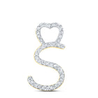 10kt Yellow Gold Diamond Heart Initial Pendant - Elegant and Romantic Jewelry - Splendid Jewellery