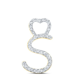 10kt Yellow Gold Diamond Heart Initial Pendant - Elegant and Romantic Jewelry - Splendid Jewellery
