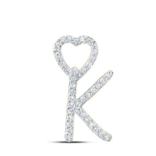 Load image into Gallery viewer, 10kt Yellow Gold Diamond Heart Initial Pendant - Personalized Elegance - Splendid Jewellery