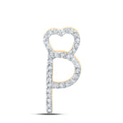 10kt Yellow Gold Diamond Heart Initial Pendant - Personalized Elegance - Splendid Jewellery