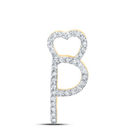 10kt Yellow Gold Diamond Heart Initial Pendant - Personalized Elegance - Splendid Jewellery