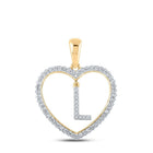 10kt Yellow Gold Diamond Heart Initial Pendant | Personalized Letter Pendant Necklace | Splendid Jewellery - Splendid Jewellery
