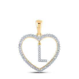 10kt Yellow Gold Diamond Heart Initial Pendant | Personalized Letter Pendant Necklace | Splendid Jewellery - Splendid Jewellery