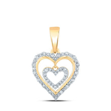 Load image into Gallery viewer, 10kt Yellow Gold Diamond Heart &amp; Love Symbol Pendant | 1/4 Cttw | Splendid Jewellery - Splendid Jewellery