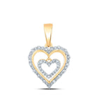 10kt Yellow Gold Diamond Heart & Love Symbol Pendant | 1/4 Cttw | Splendid Jewellery - Splendid Jewellery