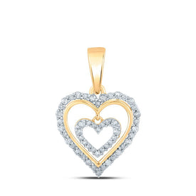 10kt Yellow Gold Diamond Heart & Love Symbol Pendant | 1/4 Cttw | Splendid Jewellery - Splendid Jewellery