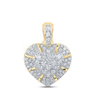 10kt Yellow Gold Diamond Heart & Love Symbol Pendant - Splendid Jewellery