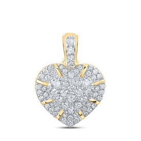 10kt Yellow Gold Diamond Heart & Love Symbol Pendant - Splendid Jewellery