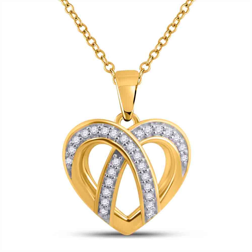 10kt Yellow Gold Diamond Heart & Love Symbol Pendant - Splendid Jewellery