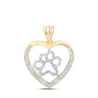 10kt Yellow Gold Diamond Heart & Love Symbol Pendant - Splendid Jewellery