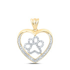 10kt Yellow Gold Diamond Heart & Love Symbol Pendant - Splendid Jewellery