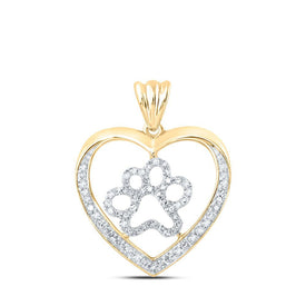 10kt Yellow Gold Diamond Heart & Love Symbol Pendant - Splendid Jewellery
