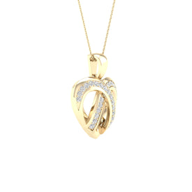 10kt Yellow Gold Diamond Heart & Love Symbol Pendant - Splendid Jewellery
