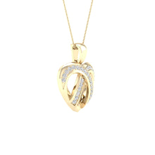 Load image into Gallery viewer, 10kt Yellow Gold Diamond Heart &amp; Love Symbol Pendant product Side View from Splendid Jewellery