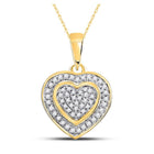10kt Yellow Gold Diamond Heart & Love Symbol Pendant - A Captivating Expression of Love and Elegance - Splendid Jewellery