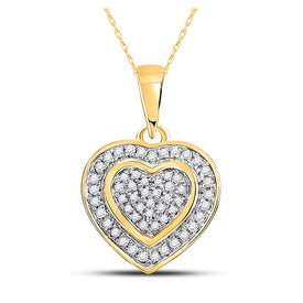 10kt Yellow Gold Diamond Heart & Love Symbol Pendant - A Captivating Expression of Love and Elegance - Splendid Jewellery