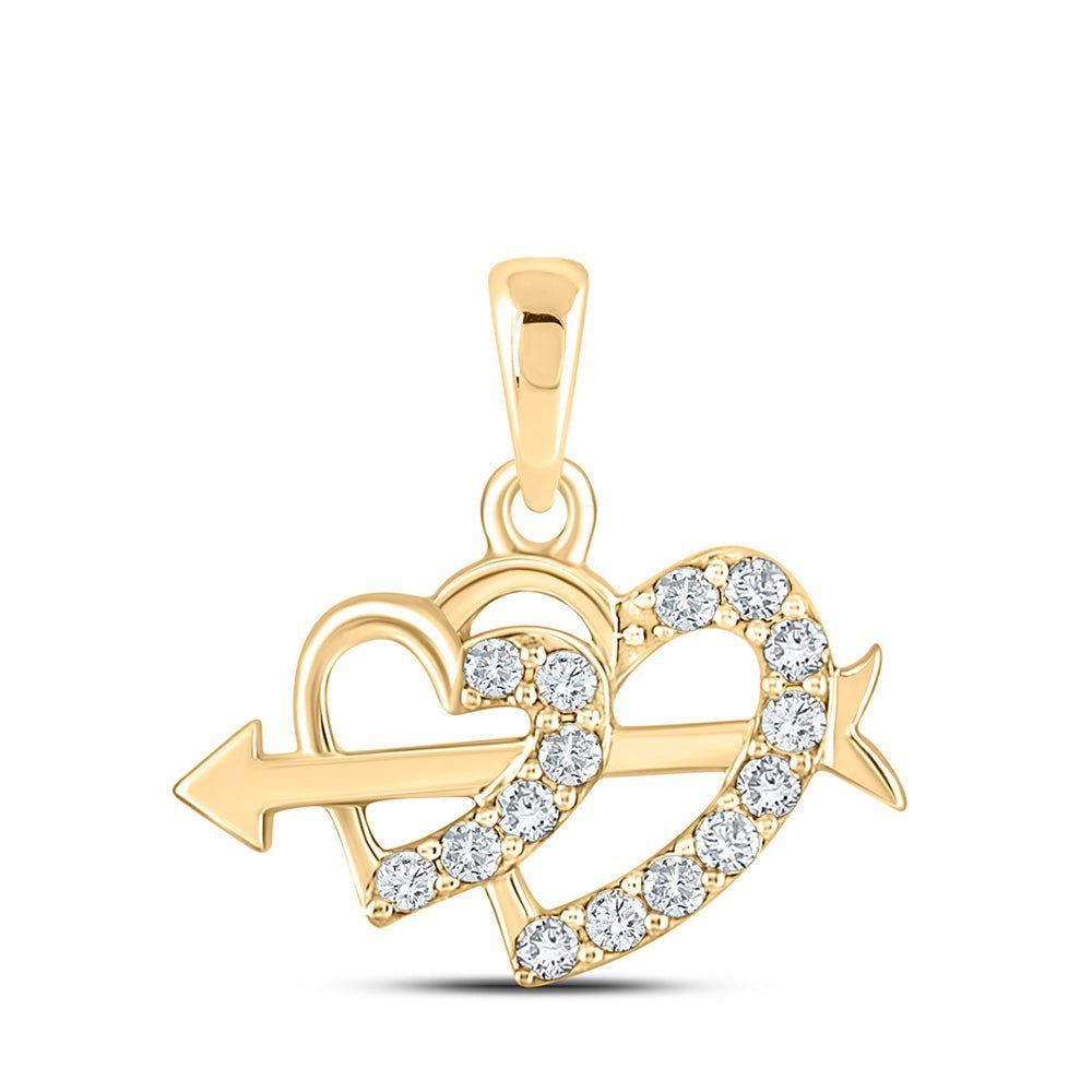 10kt Yellow Gold Diamond Heart & Love Symbol Pendant: A Captivating Expression of Romance and Elegance - Splendid Jewellery