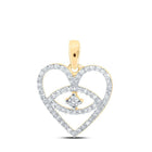 10kt Yellow Gold Diamond Heart & Love Symbol Pendant: A Mesmerizing Expression of Love - Splendid Jewellery