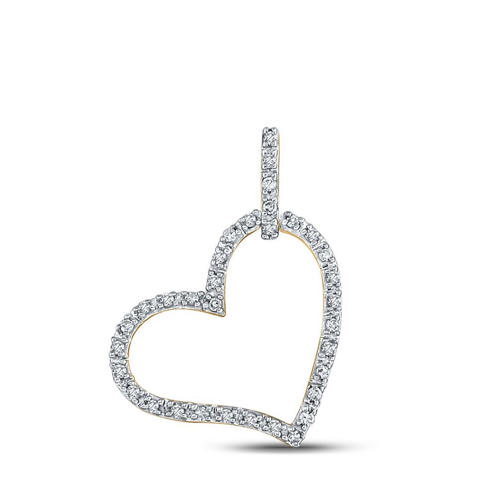 10kt Yellow Gold Diamond Heart & Love Symbol Pendant - A Mesmerizing Expression of Love - Splendid Jewellery