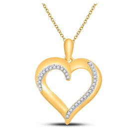 10kt Yellow Gold Diamond Heart & Love Symbol Pendant - A Mesmerizing Symbol of Everlasting Love and Elegance - Splendid Jewellery