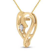 Load image into Gallery viewer, 10kt Yellow Gold Diamond Heart &amp; Love Symbol Pendant: A Radiant Emblem of Eternal Affection - Splendid Jewellery