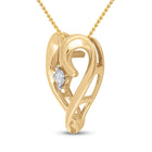 10kt Yellow Gold Diamond Heart & Love Symbol Pendant: A Radiant Emblem of Eternal Affection - Splendid Jewellery