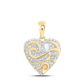 10kt Yellow Gold Diamond Heart & Love Symbol Pendant - A Radiant Expression of Eternal Love and Romance - Splendid Jewellery