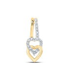 10kt Yellow Gold Diamond Heart & Love Symbol Pendant - A Timeless Expression of Love and Elegance - Splendid Jewellery
