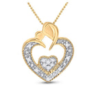 10kt Yellow Gold Diamond Heart & Love Symbol Pendant - Mesmerizing Romance - Splendid Jewellery