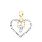 10kt Yellow Gold Diamond Heart & Love Symbol Pendant | Splendid Jewellery - Splendid Jewellery