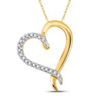 10kt Yellow Gold Diamond Heart & Love Symbol Pendant | Splendid Jewellery  Top View from Splendid Jewellery
