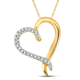 10kt Yellow Gold Diamond Heart & Love Symbol Pendant | Splendid Jewellery  Top View from Splendid Jewellery