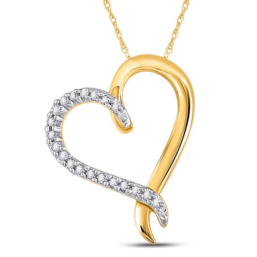 10kt Yellow Gold Diamond Heart & Love Symbol Pendant | Splendid Jewellery - Splendid Jewellery