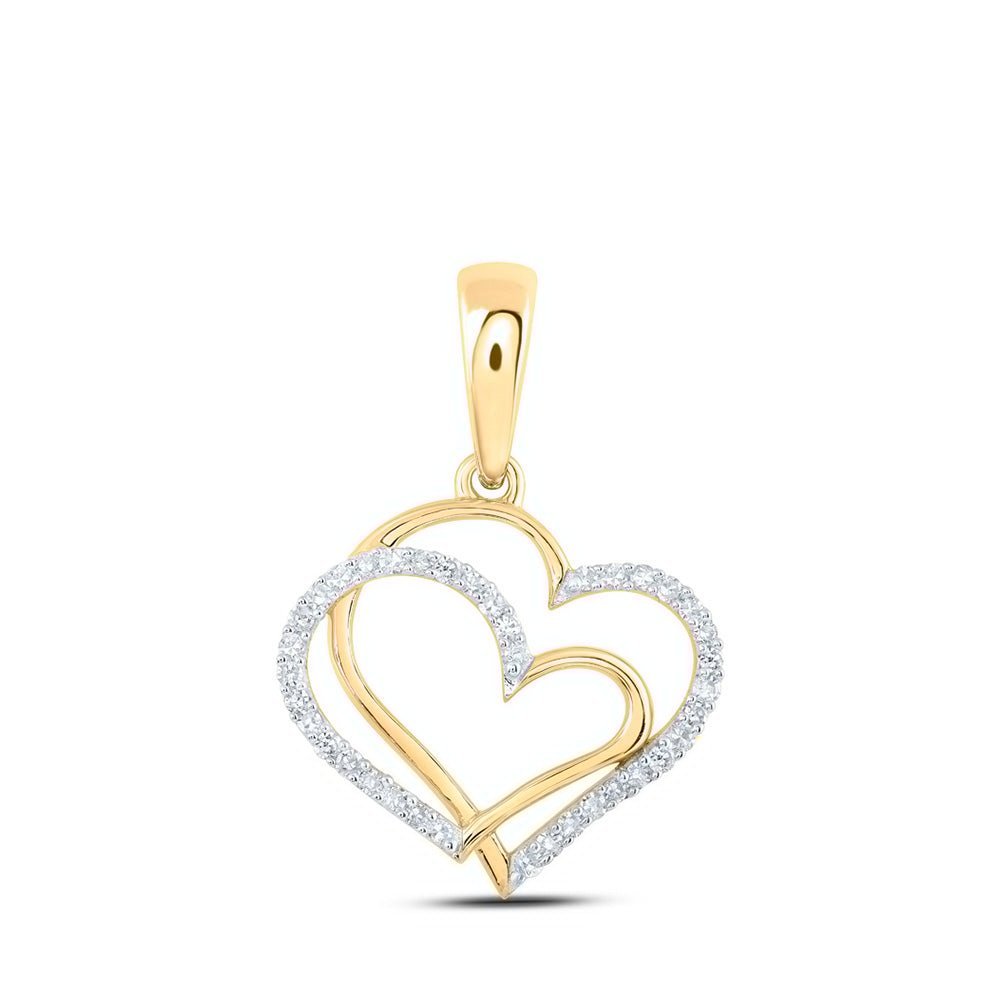 10kt Yellow Gold Diamond Heart & Love Symbol Pendant | Splendid Jewellery - Splendid Jewellery