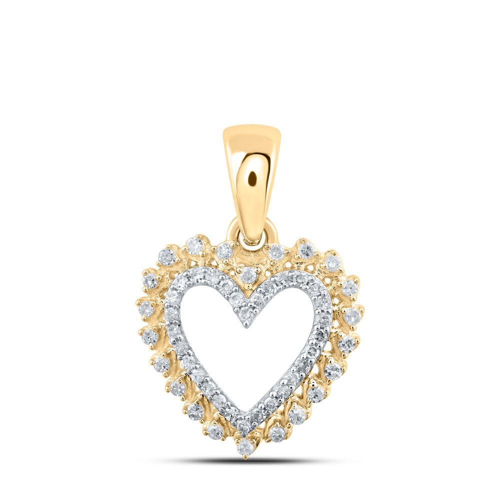10kt Yellow Gold Diamond Heart & Love Symbol Pendant | Splendid Jewellery - Splendid Jewellery
