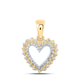 10kt Yellow Gold Diamond Heart & Love Symbol Pendant | Splendid Jewellery - Splendid Jewellery