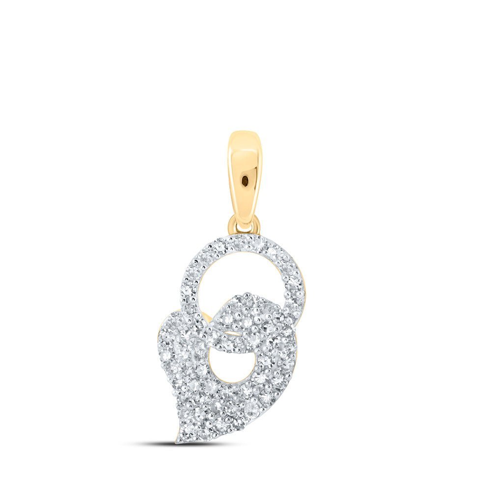 10kt Yellow Gold Diamond Heart & Love Symbol Pendant | Splendid Jewellery - Splendid Jewellery