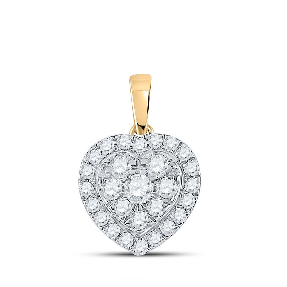 10kt Yellow Gold Diamond Heart & Love Symbol Pendant | Splendid Jewellery - Splendid Jewellery