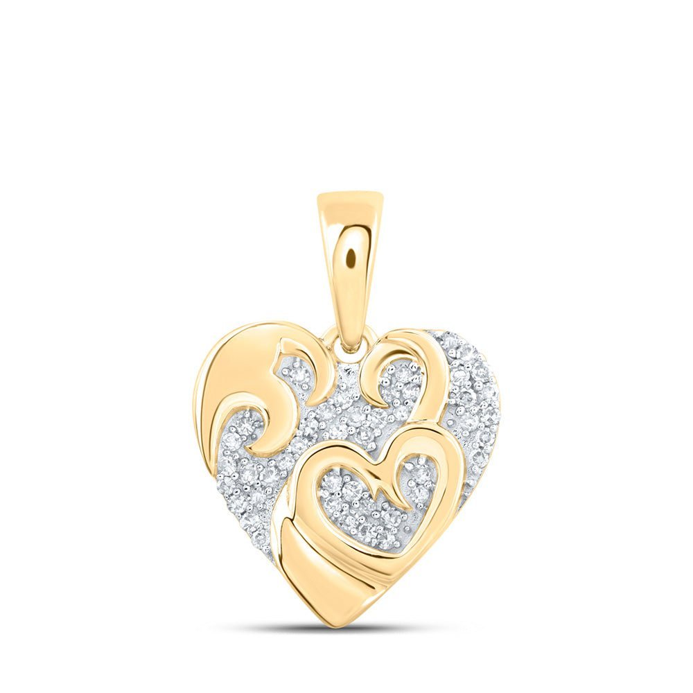 10kt Yellow Gold Diamond Heart Pendant: A Captivating Symbol of Love and Beauty - Splendid Jewellery