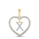 10kt Yellow Gold Diamond Heart X Initial Pendant | Personalized Love and Affection Necklace - Splendid Jewellery