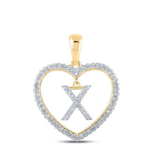 Load image into Gallery viewer, 10kt Yellow Gold Diamond Heart X Initial Pendant | Personalized Love and Affection Necklace - Splendid Jewellery