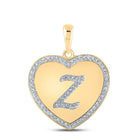 10kt Yellow Gold Diamond Heart Z Initial Pendant - A Symbol of Elegance and Individuality - Splendid Jewellery