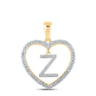 10kt Yellow Gold Diamond Heart Z Letter Pendant - A Symbol of Love and Individuality - Splendid Jewellery