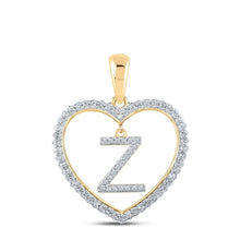 Load image into Gallery viewer, 10kt Yellow Gold Diamond Heart Z Letter Pendant - A Symbol of Love and Individuality - Splendid Jewellery