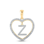 10kt Yellow Gold Diamond Heart Z Letter Pendant - A Symbol of Love and Individuality - Splendid Jewellery