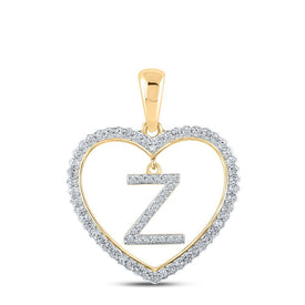 10kt Yellow Gold Diamond Heart Z Letter Pendant - A Symbol of Love and Individuality - Splendid Jewellery