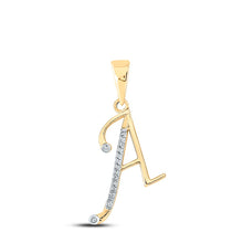 Load image into Gallery viewer, 10kt Yellow Gold Diamond Initial A Pendant Necklace | Natural Round Diamonds - Splendid Jewellery